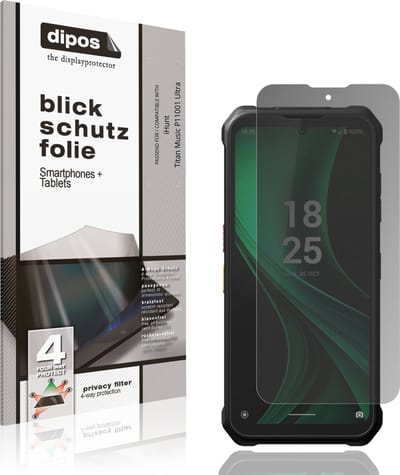 dipos – Matte Privacy Screenprotector geschikt voor iHunt Titan Music P11001 Ultra | Anti-Spy Beschermfolie