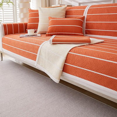 Licht Luxe Anti-Slip Off-White Bankkussen Voor Alle Seizoenen Nieuwe Woonkamer Eenvoudig Stofdicht Bankleuninghoes Verdikt 70*70cm brown