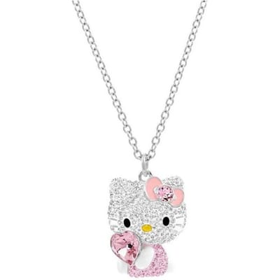 Swarovski Hello Kitty Hart Kristal Ketting Dames ketting 5228241 Box+Shopping Bag (Random Color) white