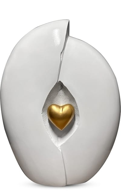 Unieke As Urn - 3 Liter - Handgemaakte Hart urn - Urn - Crematie Urn - Uniek - Voor Huisdieren of Menselijk As - Crematie As - Decoratie Urn - White Heart