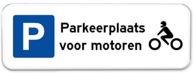Parkeerbord Motoren - Weerbestendig Aluminium - 40x15 cm - Bevestiging: Zonder bevestiging (alleen het bord)