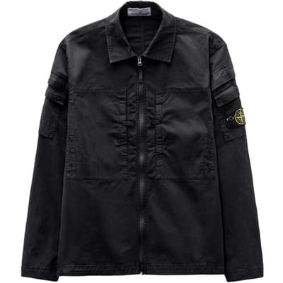Stone Island Stretch Overshirt Zwart Heren Tops 791510610-V0029 L black