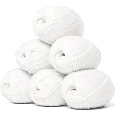Chipa - Melkgaren Set White – 6x 25 Gram – 100% Acryl – Totaal 150 Gram – Zacht Haak- en Breigaren - Wit - Diverse Garen - Hobby & Handwerk - Naaien Accesoires - Naaigaren - Bordure - Naaibenodigheden