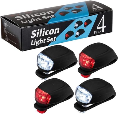 LED Fietsverlichting Set voor Voor en Achter - Waterdichte Koplamp en Achterlicht voor Veiligheid op de Fiets, Kinderwagens, en Outdoor Activiteiten