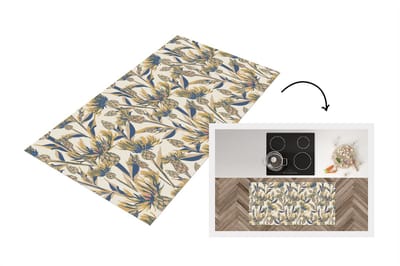 Keukenloper - Loper keuken - Bloemen - Patroon - Design - Natuur - 120x60 cm - Keukenloper vinyl