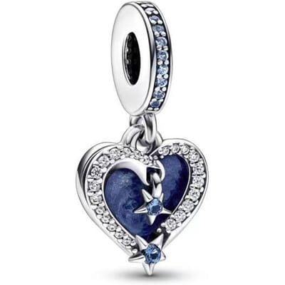 925 Sterling Zilver Eland Blauw Hart Kerst Hert Kristallen Bol Robot Hanger Past Originele Pandora Armband Diy Exquise Cadeau gray