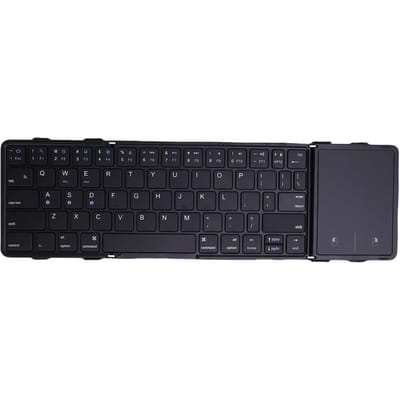 Clavier Pliable BT Portable Rechargeable Clavier Tactile pour Voyage Visites de Magasin Déplacements Professionnels Noir 10m Portée de Travail black