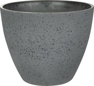 Ter Steege Bloempot/plantenpot - buiten/binnen - antraciet - D19/H15 cm - kunststof/steenmix