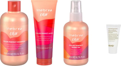 Inebrya - Color Perfect Shampoo 300ML + Mask 250ML + Shine Oil 150ML + WILLEKEURIG Travel Size