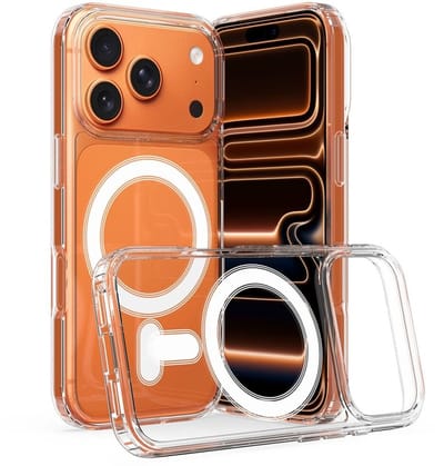 Transparant Hoesje Geschikt voor Apple iPhone 17 Pro | Compatibel met MagSafe / Qi2 | Dun TPU | Back Cover met Magneet | Doorzichtig | Ultra Dun