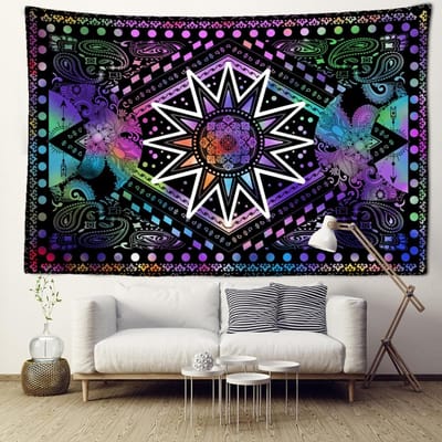Psychedelische Paddestoel Wandtapijt Muurhanger Abstracte Hekserij Mysterieuze Kunst Slaapzaal Esthetische Kamer Woondecoratie 95x73CM