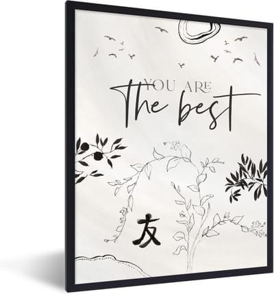 Fotolijst incl. Poster - You are the best - BFF - Quotes - Spreuken - Vriendschap - 30x40 cm - Posterlijst