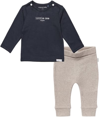 Noppies - Kledingset - 2delig - Broek Naura Taupe - Hester Charcoal - Maat 74