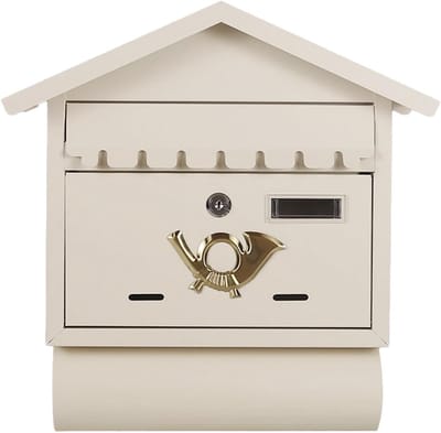 Brievenbus Muur - Buitenpost - Post Ontvangen - Afsluitbaar - 15 x 6 x 16 Inch - Beige