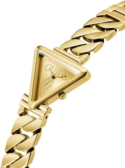 Guess Fame Analoge Quartzhorloge Goudkleurig Kast Gemaakt Van 100% Roestvrij Staal En Een Armband Van 100% Roestvrij Staal 31 GW0859L1, GW0859L2