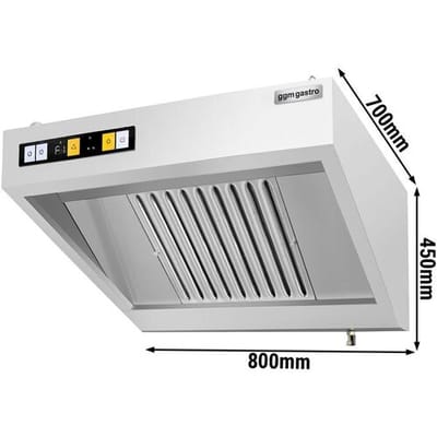 GGM Gastro Wandhaube mit Motor - 800mm - Regler, Filter & Lampe