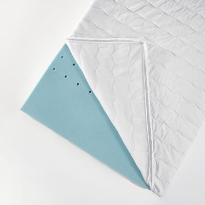 7dreams® topdekmatras met visco-elastische koudschuimvulling - 100 x 200 x 6,5 cm - matrashoes, matrasbeschermer orthopedisch met memory foam effect