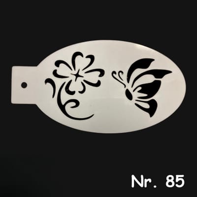 Schminksjabloon - vlinder en bloem (nr. 85) - 12cm