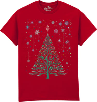 Kerstboom Christmas Night Snowy Tree The Coloured House T-shirt M