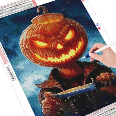 Kits d'art de diamant, mosaïque de diamant d'halloween, peinture de diamant 5d, broderie complète de diamant rond, vente 20X30CM red