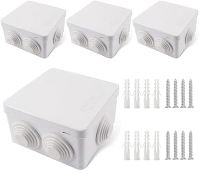 Aansluitdoos Waterdicht IP55 - 4 Stuks Verdeeldoos voor Binnen en Buiten