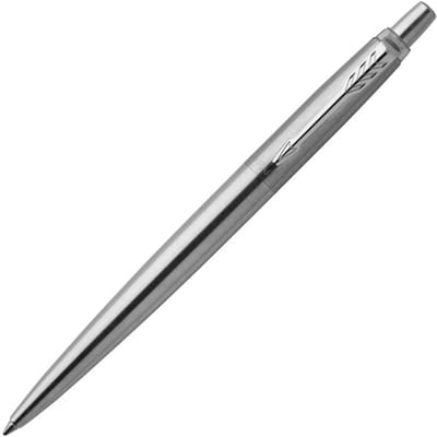 Parker Jotter-balpen - medium punt - blauwe inkt - roestvrij staal met chromen afwerking - incl. geschenkdoos
