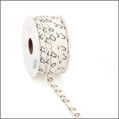 Decoratielint - Chick & Kuiken - Katoenen lint voor Pasen of Boerderijthema - 15 mm x 20 meter