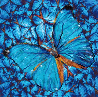 Diamond Dotz® Butterfly Blue - Diamond Painting (38x38 cm)