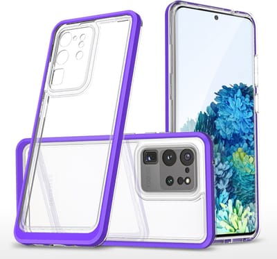 Hoesje Geschikt Voor Samsung Galaxy S20 Plus hoesje transparant cover met bumper Paars - Ultra Hybrid hoesje Hoesje Geschikt Voor Samsung Galaxy S20 Plus case