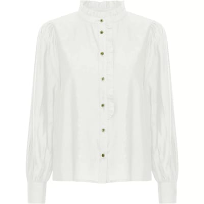 Ichi Blouse Ihkarlani Sh 20121887 114201 Cloud Dancer Dames Maat - W38