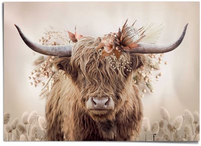 XXL Poster Floral Highlander - 100 x 140 - Papier - REINDERS