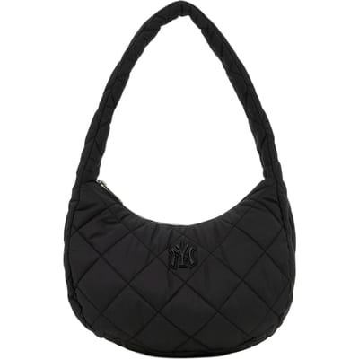 MLB New York Yankees Casual Diamant Polyester Wolk Tas Hobo Handtas Schoudertas Dames tassen Zwart 3ABQM0936-50BKS Black black