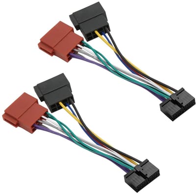 Dailygoody - ISO-adapterkabel - Auto stereo aansluiting - 2 stuks - Kleur Menging - Universele kabelboom - Geschikt voor auto radio's - 20P kabel