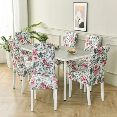 Geometrische bedrukte stretch stoelhoes voor eetkamer, kantoor, banketstoelbeschermer, elastisch materiaal, fauteuilhoes 1 piece