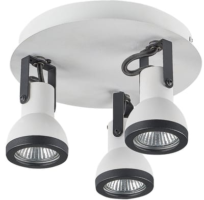BARO - Plafondlamp rond - Wit/Zwart - IJzer