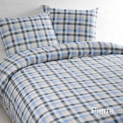 Day Dream Pierre - Dekbedovertrek - Lits-jumeaux - 240x200/220 cm + 2 kussenslopen 60x70 cm - Grijs/Lichtblauw