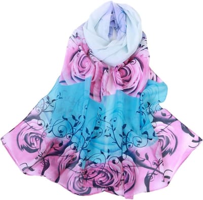 Chiffon Strand Sjaal - Bloemen Bandana - Strand Bescherming - Multifunctioneel Ontwerp - 135-175 Cm - Bloemenprint