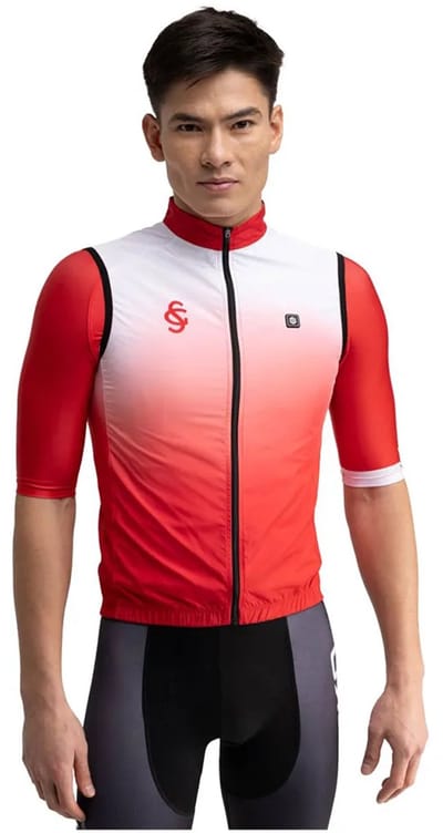 Siroko SC V1 Mareona RSG – Winddicht fietsvest (heren) rood/wit/blauw