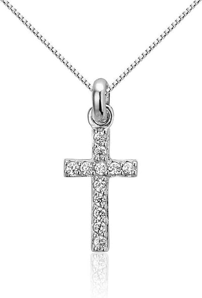 Montebello Ketting Kruis - 925 Zilver Gerhodineerd - 20x9mm - 40cm