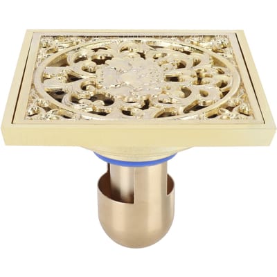 10x10cm Vloerafvoer Goud Koper Deodorant Vloerafvoer Zeef voor Keuken Badkamer Hotel Diep Water beige