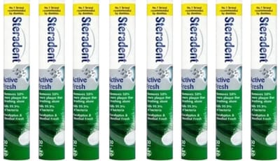 Steradent Reinigingstabletten - Active Fresh 8 x 30 Tabletten