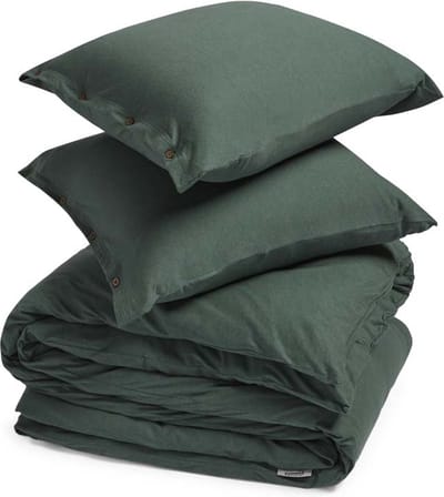 Yumeko dekbedovertrek jersey pine groen 200x220 + 2/60x70 - Bio, eco & fairtrade