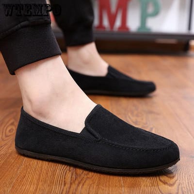Herenschoenen Heren Canvas Schoenen Een Voet Stijgbeugel Heren Casual Schoenen Ademende Oude Beijing Stoffen Schoenen 39 zwart