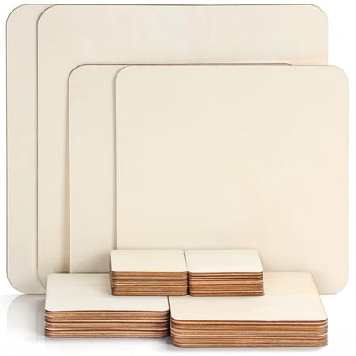 Dailygoody - Onbewerkt Blank Houten Stukken - Creatieve DIY Kunst - 44 Stuks - Natuurlijk Houten Uitsnedes - Geschikt voor Schilderen en Decoratie