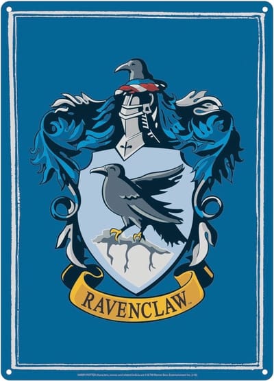 Half Moon Bay Harry Potter Metalen wandbord klein Ravenclaw 21 x 15 cm Blauw
