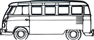 Volkswagen T1 bus wanddecoratie - Auto muurdecoratie - 80x34 cm - Zwart - Mancave - Wanddecoratie - Hout - Muurdecoratie - Volkswagen kunst - Volkswagen T1