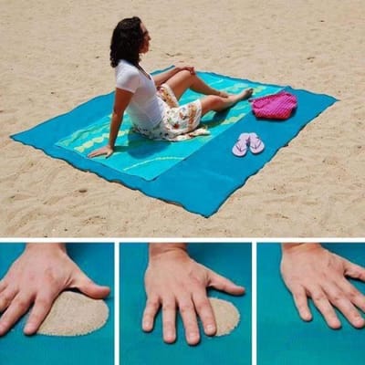 Strandlaken - SHOP-STORY - ZB14896 - Zandvrij - 200 x 150 cm - Blauw blauw