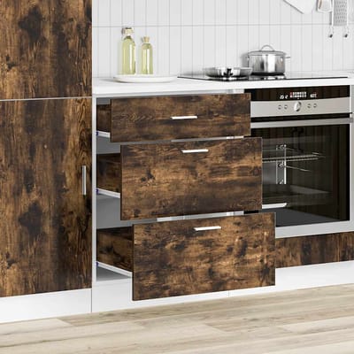 vidaXL - Onderkast - Lyon - bewerkt - hout - gerookt - eikenkleurig