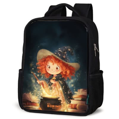 NoBoringSuitcases.com® - Rugzak zwart - Schooltas jongen & meisje - Heks met Sprankelende Toverdrank - Rugtas voor school - Boekentas kind - Schoolrugzak - Kinderrugzak