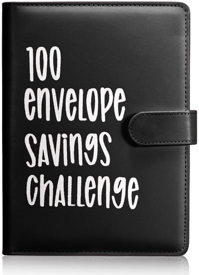 100 enveloppen challenge-map | Gemakkelijke en leuke manier om $ 5.050 te besparen - Savings Challenges-map, budgetmap met contante enveloppen voor budgettering en geld besparen (zwart)